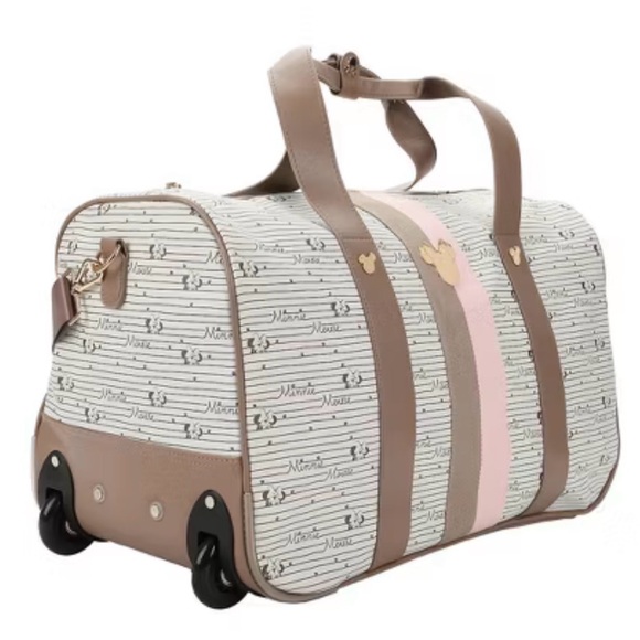 Disney Minnie Mouse Rolling Duffel Bag Women Travel Tote Carry-On - Picture 4 of 14